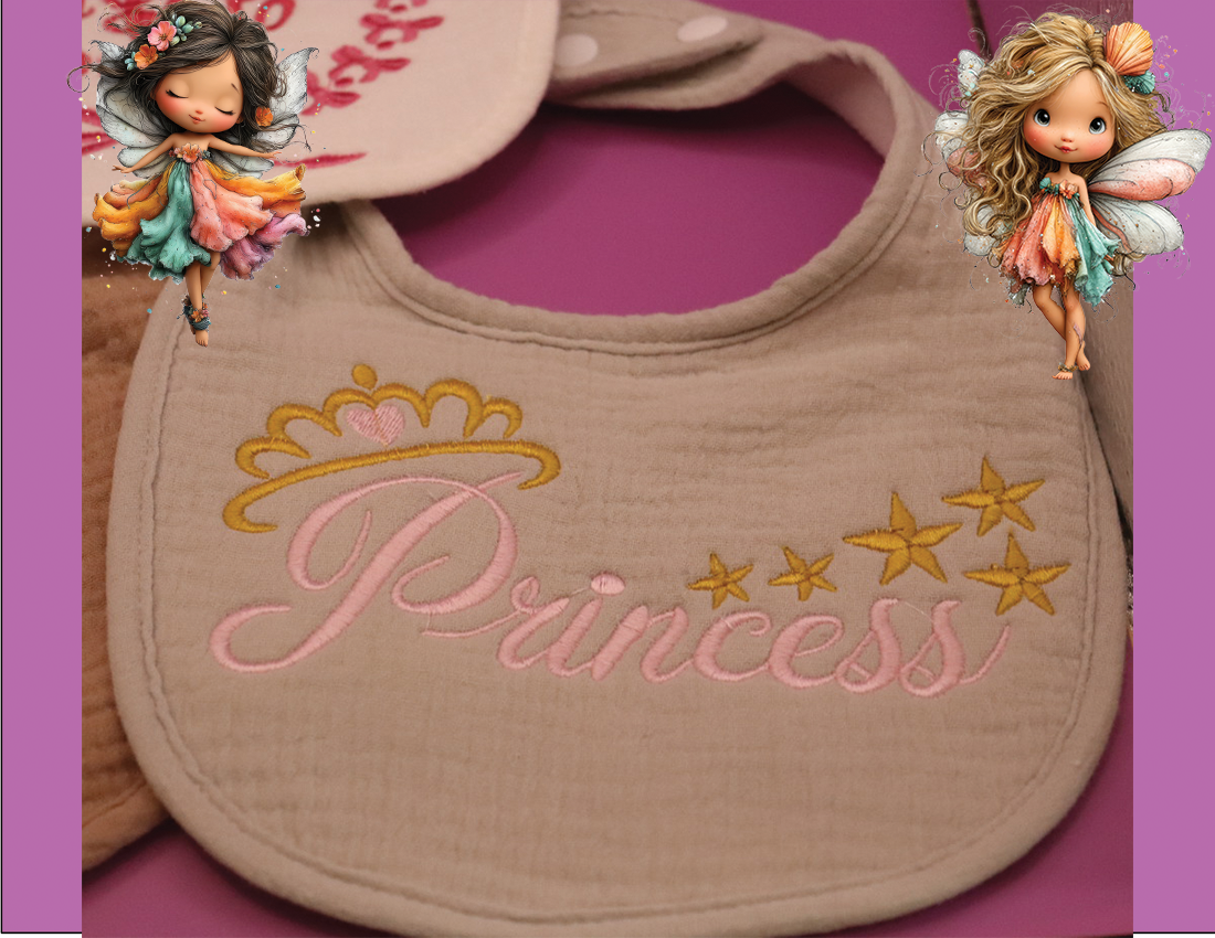 EMBROIDERY MUSLIN BABY DROOL BIBS