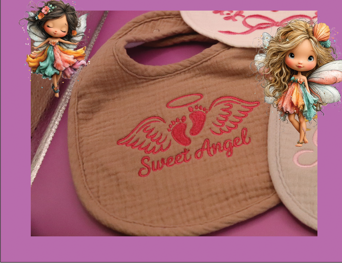 EMBROIDERY MUSLIN BABY DROOL BIBS